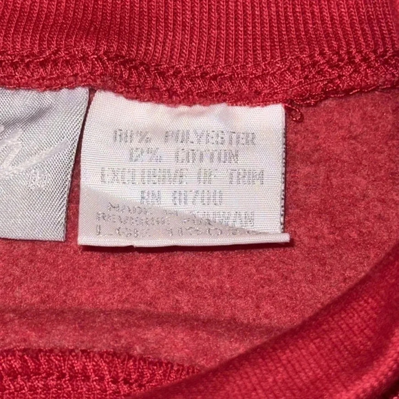 Blair Vintage Red Sweatshirt Long Sleeve Large Gold Accent Chain Across - Picture 8 of 8